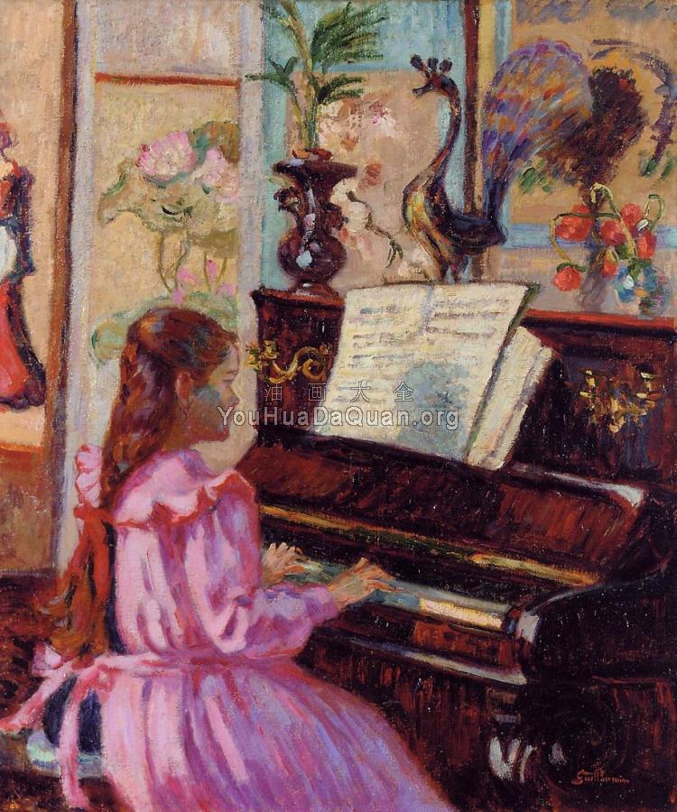 Young Girl at the Piano - 阿曼·吉约曼